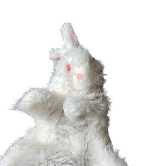 Vintage Country Critters Hand Puppet Plush White Easter Bunny Rabbit Red Eyes - Picture 5 of 7